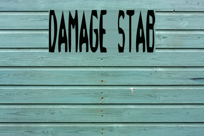 Damage!` Stab Font examples