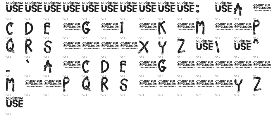 Damage Character Map