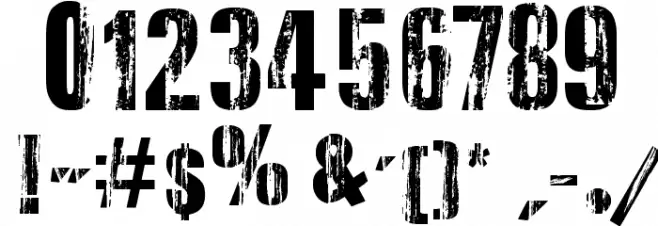 Damaged Serif Font OTHER CHARS