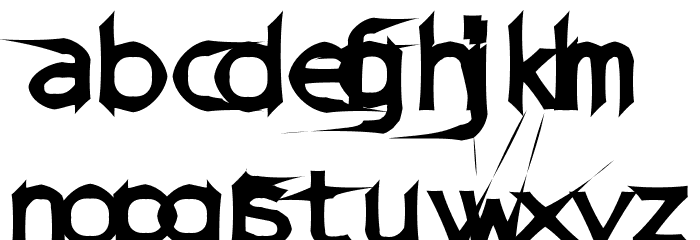 DamagedSataLight Font LOWERCASE