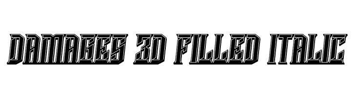 Damages 3D Filled Italic  Frei Schriftart Herunterladen