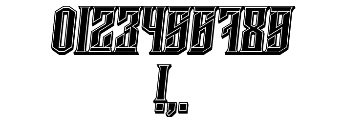 Damages 3D Filled Italic Font OTHER CHARS