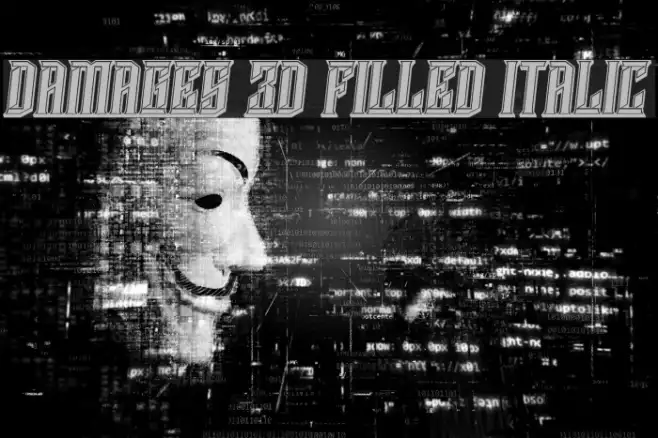 Damages 3D Filled Italic Example 2