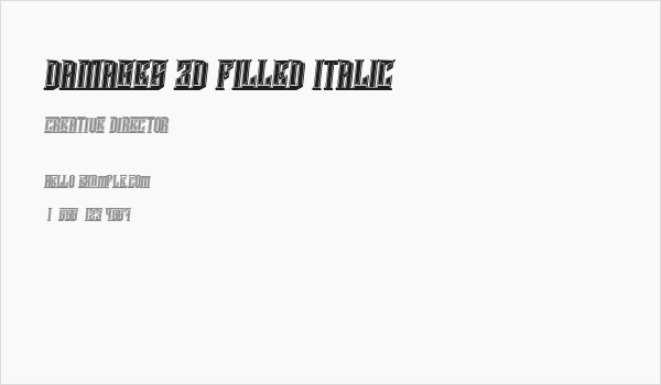 Damages 3D Filled Italic Business Card