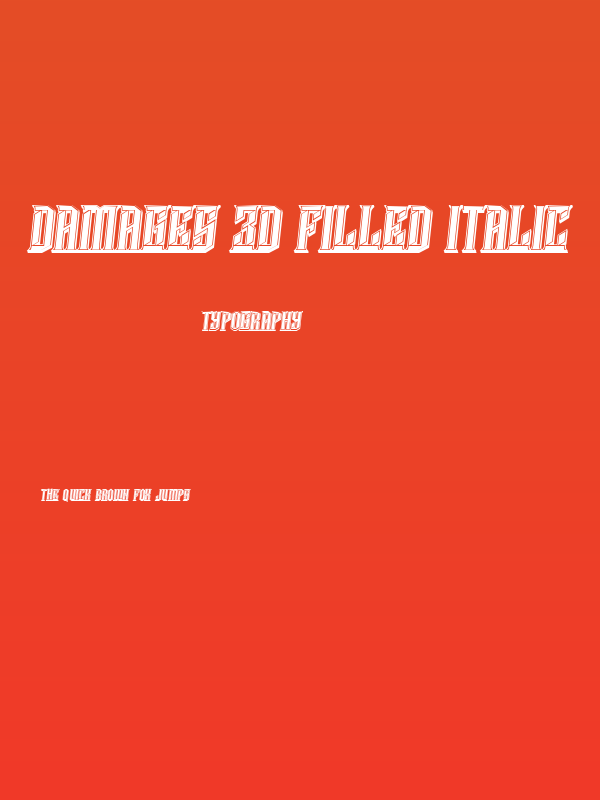 Damages 3D Filled Italic Poster