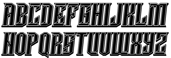 Damages 3D Filled Italic Font LOWERCASE