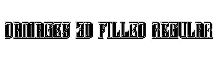 Damages 3D Filled Regular  font caratteri gratis