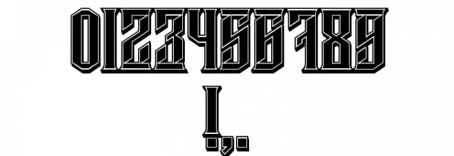 Damages 3D Filled Regular Font OTHER CHARS