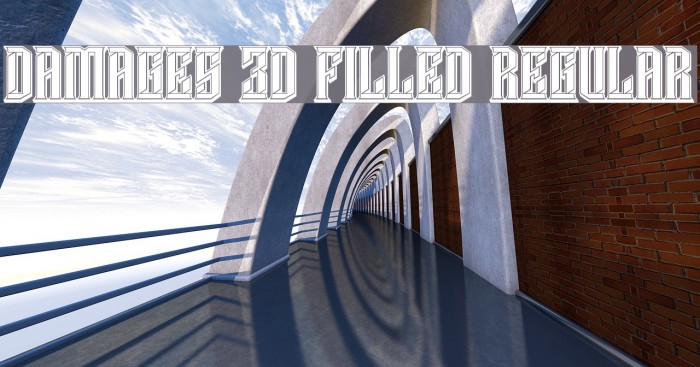 Damages 3D Filled Regular Fonte examples