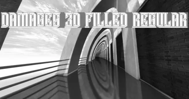 Damages 3D Filled Regular Font examples
