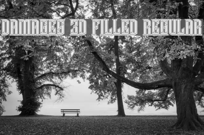 Damages 3D Filled Regular Font examples