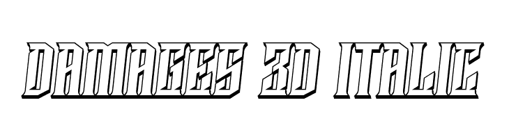 Damages 3D Italic  Frei Schriftart Herunterladen