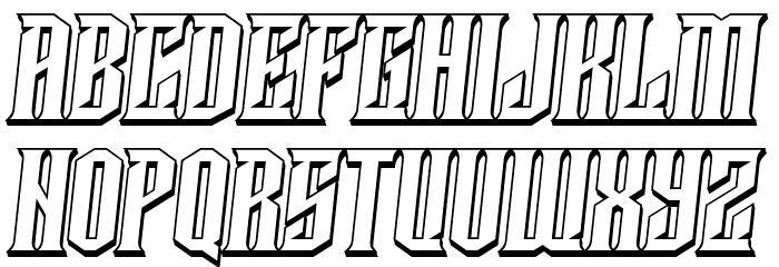 Damages 3D Italic Font LOWERCASE