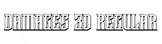 Damages 3D Regular  Frei Schriftart Herunterladen