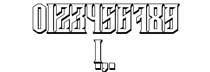 Damages 3D Regular Font OTHER CHARS