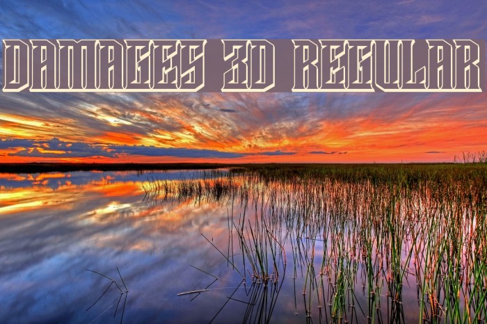 Damages 3D Regular Font examples