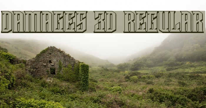 Damages 3D Regular Font examples