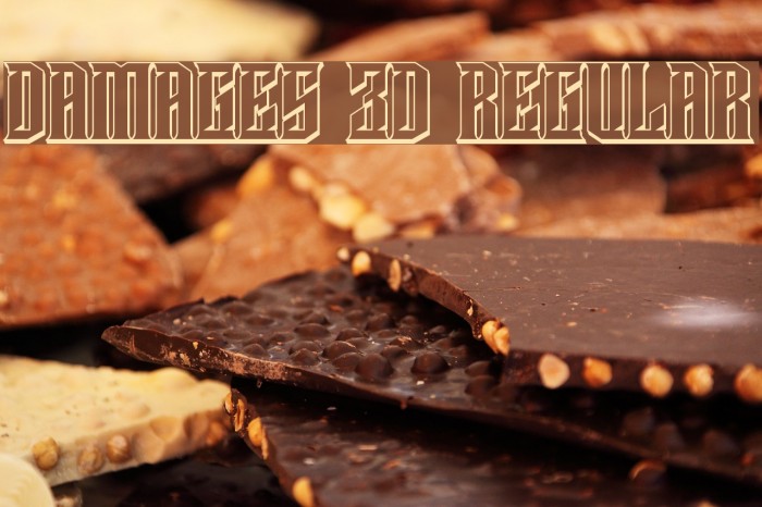 Damages 3D Regular Font examples