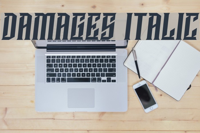 Damages Italic Font examples