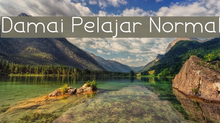 Damai Pelajar Normal Font examples