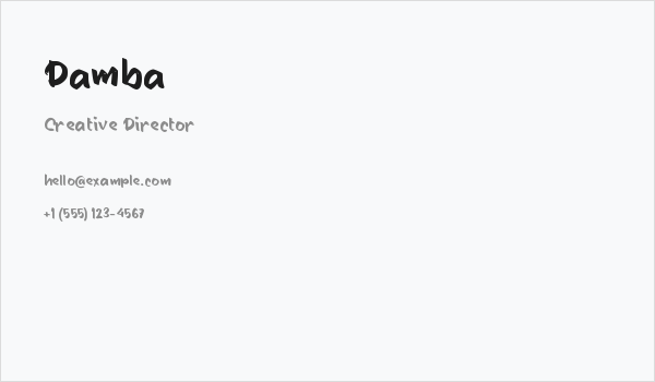 Damba Business Card