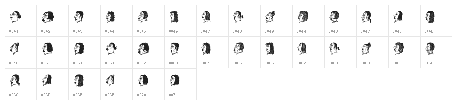 Damen Regular Character Map