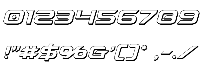 Dameron 3D Italic Font OTHER CHARS
