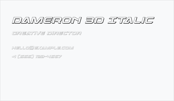 Dameron 3D Italic Business Card