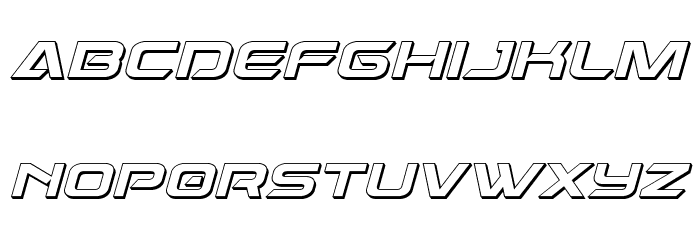 Dameron 3D Italic Font LOWERCASE