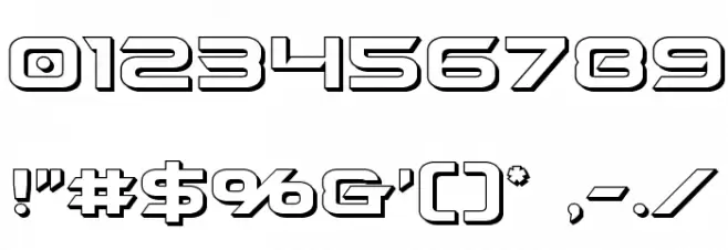 Dameron 3D Font OTHER CHARS