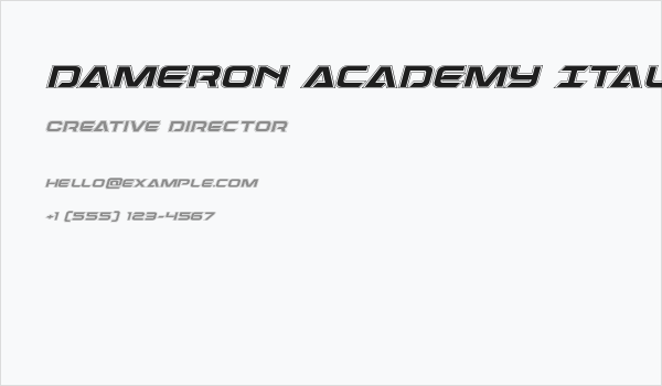 Dameron Academy Italic Business Card