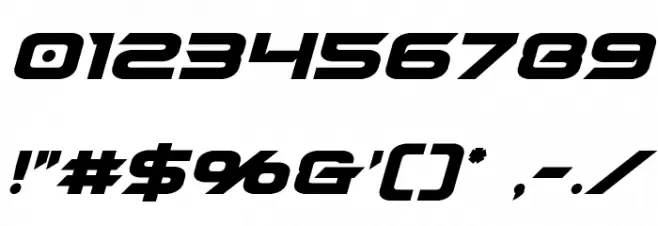 Dameron Bold Italic Font OTHER CHARS