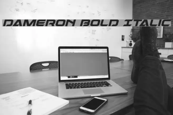 Dameron Bold Italic Font examples