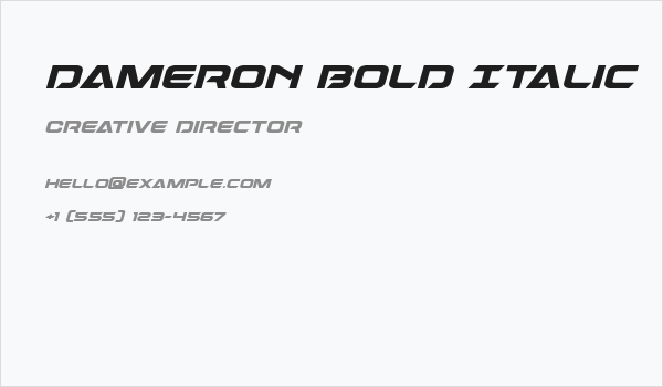 Dameron Bold Italic Business Card