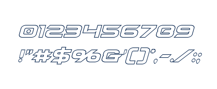 Dameron Bold Outline Italic Other Characters