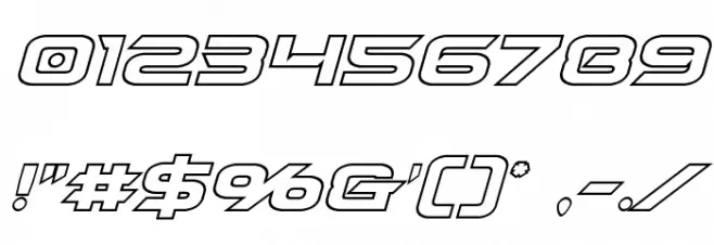 Dameron Bold Outline Italic Font OTHER CHARS