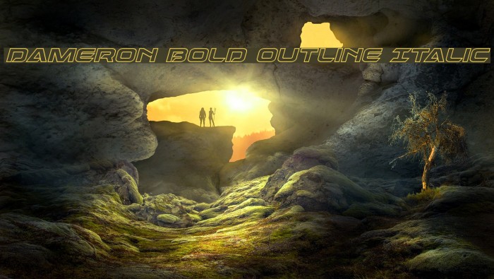 Dameron Bold Outline Italic Example 1