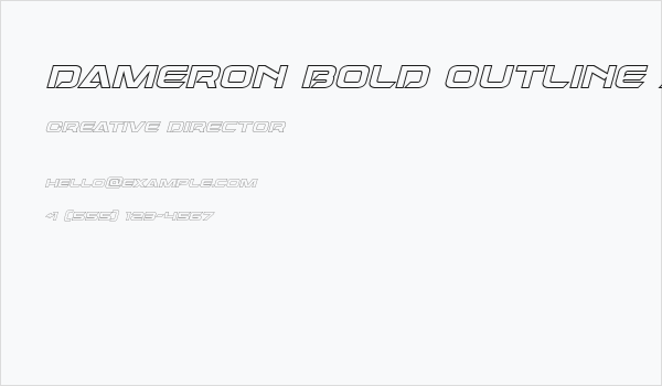 Dameron Bold Outline Italic Business Card