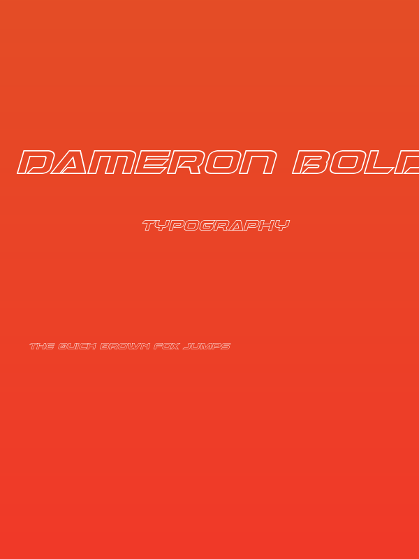 Dameron Bold Outline Italic Poster