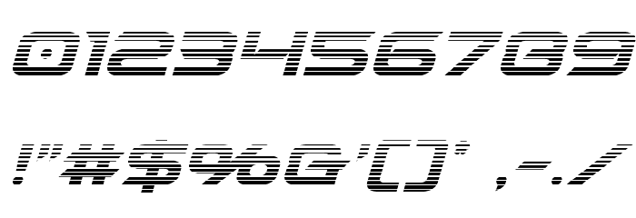 Dameron Gradient Italic Шрифта ДРУГИЕ символов