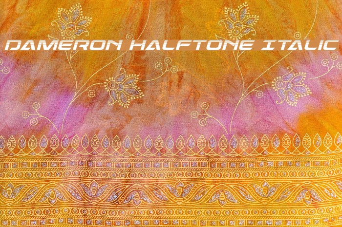 Dameron Halftone Italic Font examples