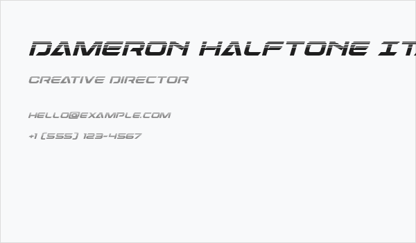 Dameron Halftone Italic Business Card
