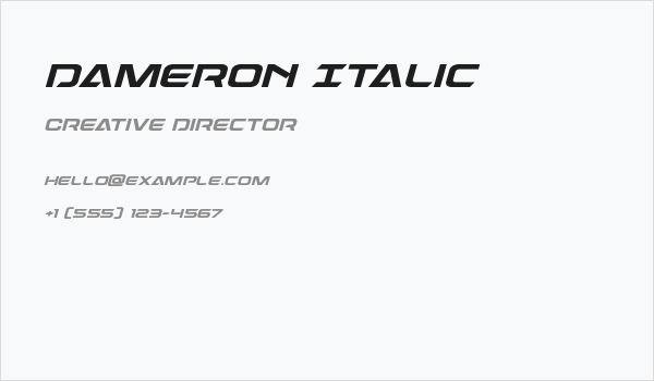 Dameron Italic Business Card