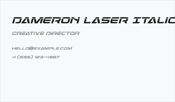 Dameron Laser Italic Business Card