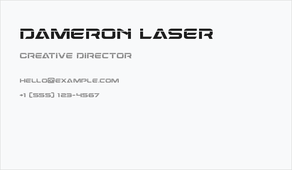 Dameron Laser Business Card
