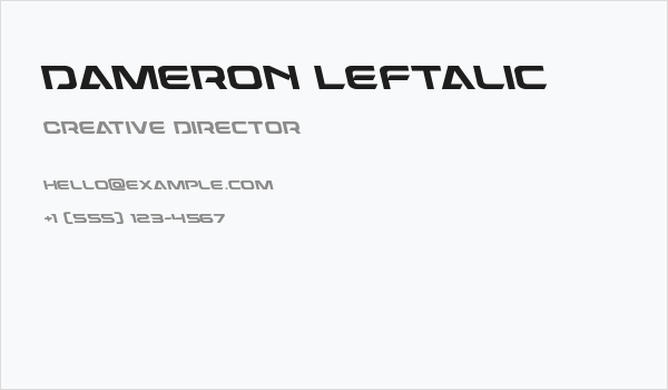 Dameron Leftalic Business Card