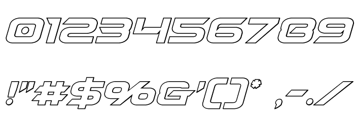 Dameron Outline Italic Font OTHER CHARS