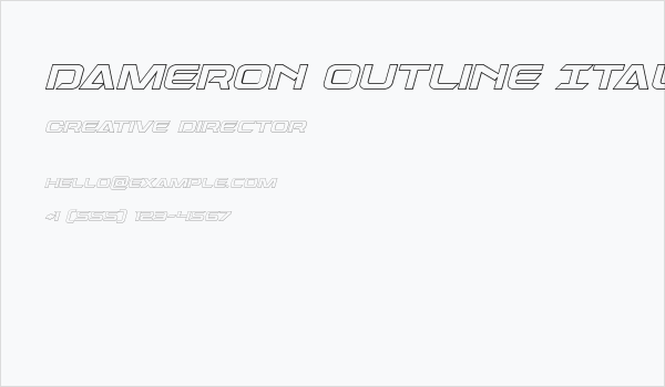 Dameron Outline Italic Business Card