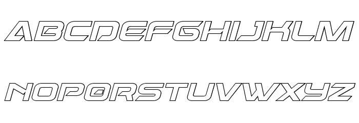 Dameron Outline Italic Font LOWERCASE