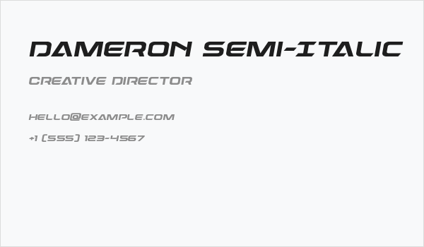 Dameron Semi-Italic Business Card